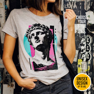 Brutalist Retro Jesus Greek Statue Colossians 2:3 T-Shirt