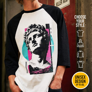 Brutalist Retro Jesus Greek Statue Colossians 2:3 T-Shirt