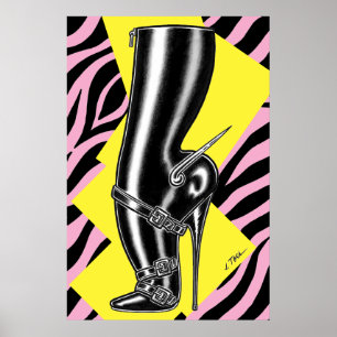 Brutes in Boots™/Spike Heel/Pink Zebra Poster