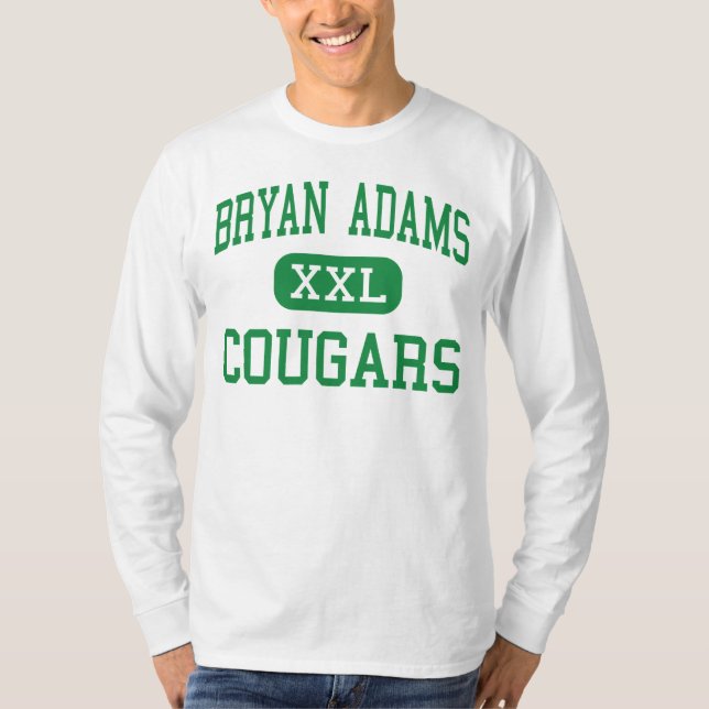 Bryan Adams - Cougars - High School - Dallas Texas T-Shirt (Front)