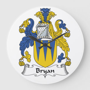 Bryan Family Crest Large Clock