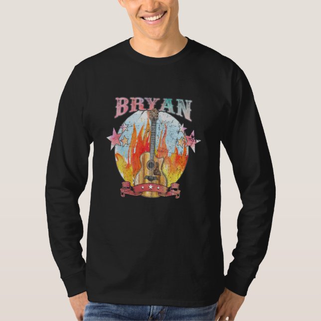 Bryan Guitar Musician 70s Western Texas Legends Li T-Shirt (Front)