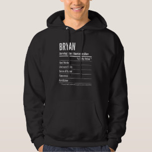 Bryan Serving Size Nutrition Label Calories Hoodie