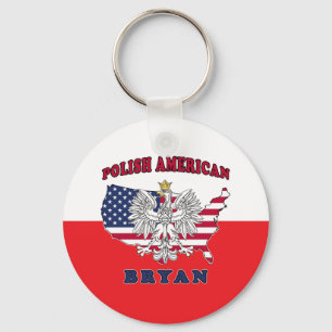 Bryan Texas Polish American Key Ring