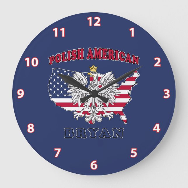 Bryan Texas Polish American Large Clock (Front)