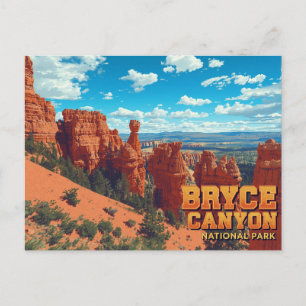 Bryce Canyon Hoodoos Vintage Art Postcard