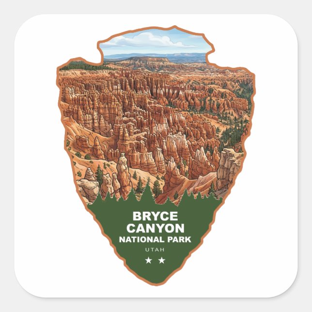 Bryce Canyon National Park Arrowhead Square Sticker (Front)