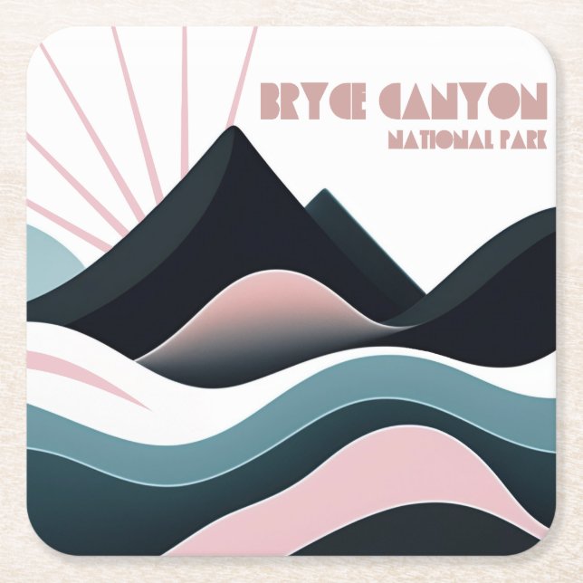 Bryce Canyon National Park Coloured Hills Square Paper Coaster (Front)