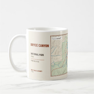 Bryce Canyon National Park Hiking Trail Map Mug