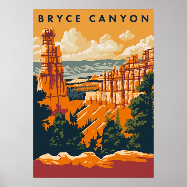 Bryce Canyon National Park Midcentury Modern Poster (Front)
