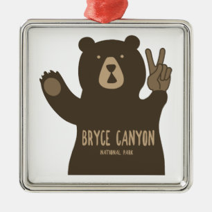 Bryce Canyon National Park Peace Bear Metal Tree Decoration