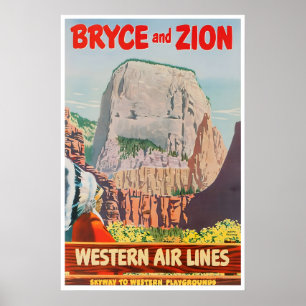 Bryce Canyon National Park Poster Zion Art Western