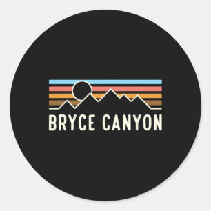 Bryce Canyon National Park Retro Mountain Camping Classic Round Sticker