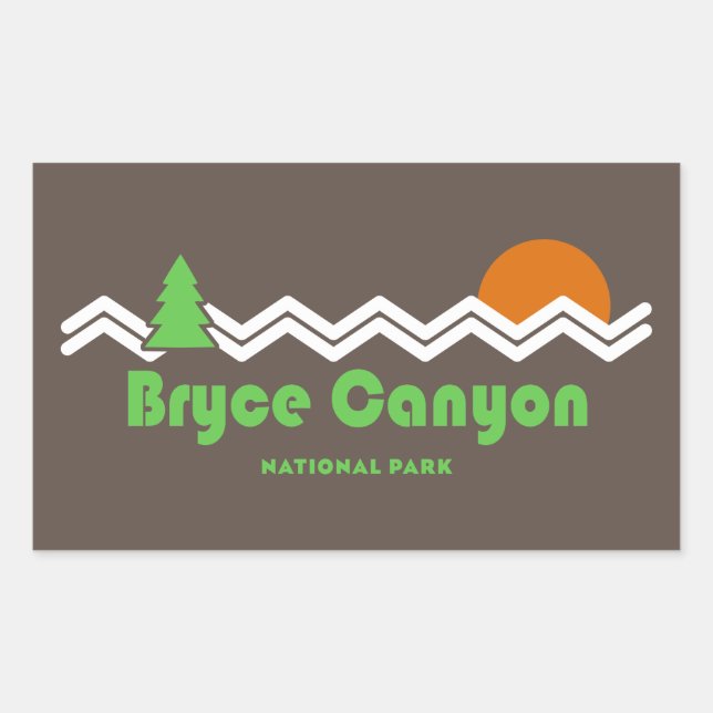 Bryce Canyon National Park Retro Rectangular Sticker (Front)