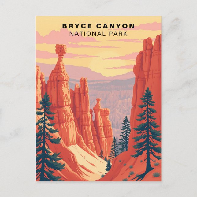 Bryce Canyon National Park Retro USA Postcard (Front)