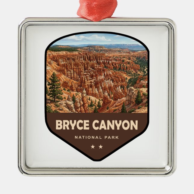 Bryce Canyon National Park Shield Metal Tree Decoration (Front)