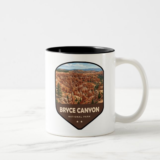 Bryce Canyon National Park Shield Two-Tone Coffee Mug (Right)