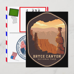Bryce canyon national park sunset view holiday postcard