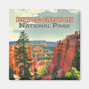 Bryce Canyon National Park Utah Hoodoo Retro Magnet
