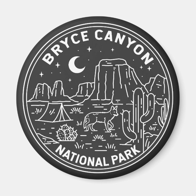 Bryce Canyon National Park Utah Monoline  Magnet (Front)