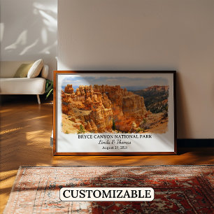 Bryce Canyon National Park Utah Poster, Watercolor Poster