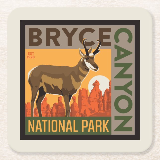 Bryce Canyon National Park | Utah Square Paper Coaster (Front)