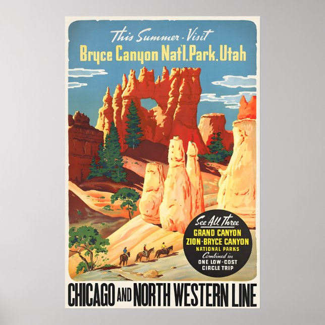 Bryce Canyon National Park Vintage Poster (Front)