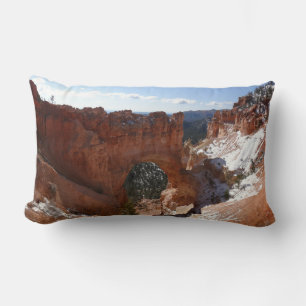Bryce Canyon Natural Bridge Snowy Landscape Photo Lumbar Cushion