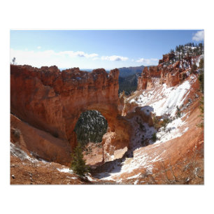Bryce Canyon Natural Bridge Snowy Landscape Photo Print