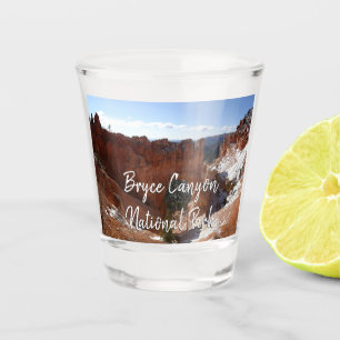 Bryce Canyon Natural Bridge Snowy Landscape Photo Shot Glass