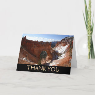 Bryce Canyon Natural Bridge Snowy Landscape Photo Thank You Card