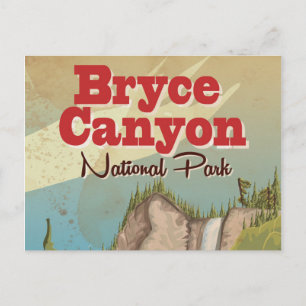 Bryce Canyon Vintage Travel Poster Postcard