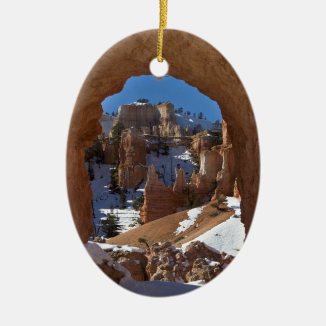 Bryce Canyon Winter Ceramic Tree Decoration (Front)