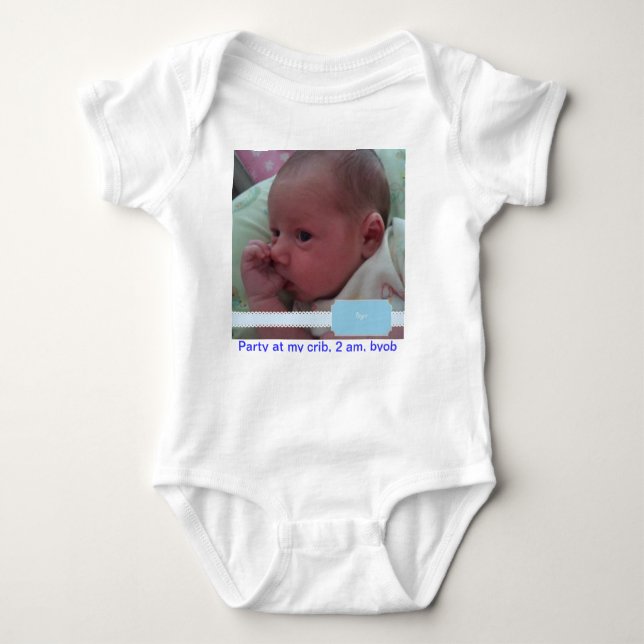 Bryce party at crib organic creeper tee (Front)