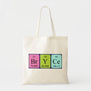 Bryce periodic table name tote bag