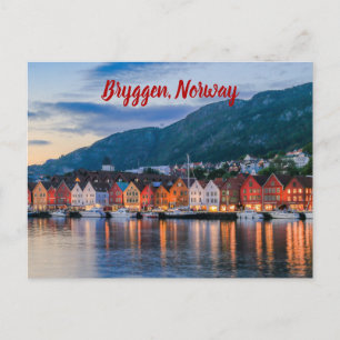 Bryggen Bergen Norway stylised Postcard