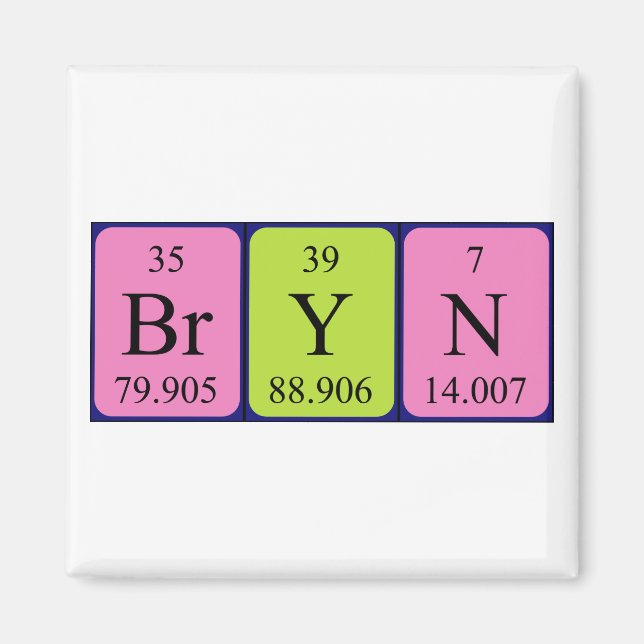 Bryn periodic table name magnet (Front)
