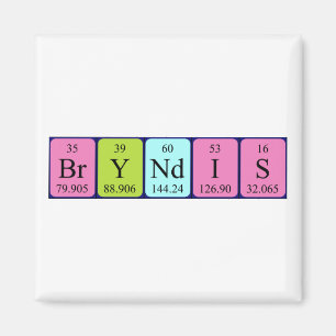 Bryndís periodic table name magnet