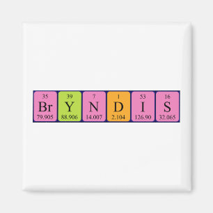 Bryndís periodic table name magnet