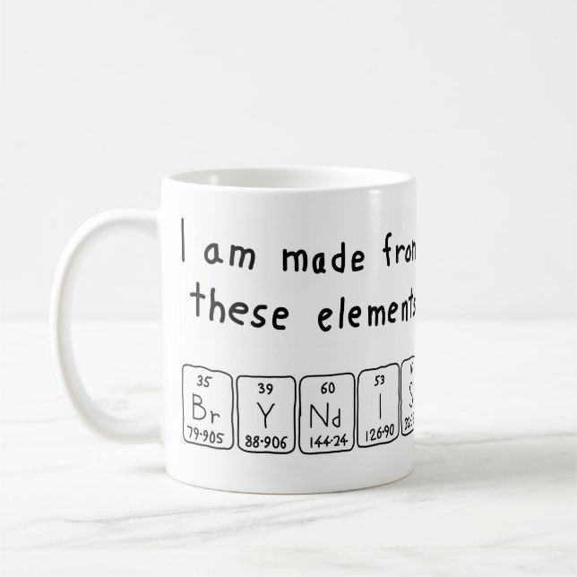 Bryndís periodic table name mug (Left)