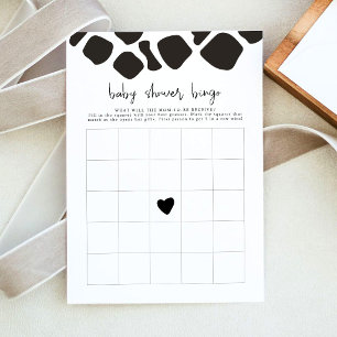 BRYNDLE Modern Cow Print Baby Shower Bingo Game Invitation
