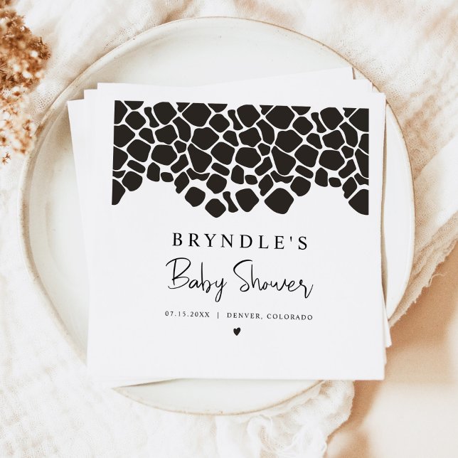 BRYNDLE Modern Cow Print Baby Shower Napkin (Creator Uploaded)