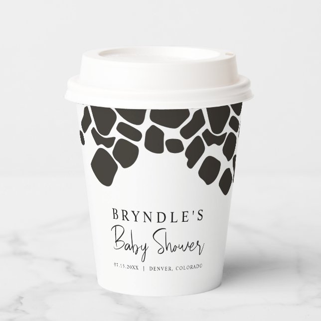 BRYNDLE Modern Cow Print Baby Shower Paper Cups (Front)