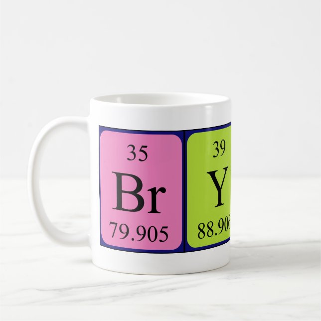 Bryon periodic table name mug (Left)