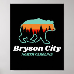 Bryson City North Carolina Bear Mountains Country Poster