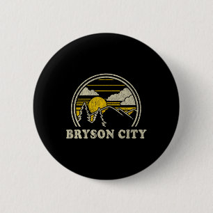 Bryson City North Carolina Nc T Shirt Vintage Hiki 6 Cm Round Badge