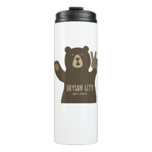 Bryson City North Carolina Peace Bear Thermal Tumbler