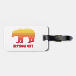 Bryson City North Carolina Rainbow Bear Luggage Tag