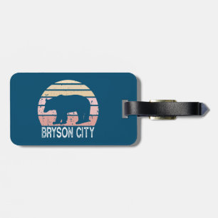 Bryson City North Carolina Retro Bear Luggage Tag