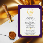 BS - Bachelor of Science Degree College Graduation<br><div class="desc">This graduation announcement for a BS (Bachelor of Science) graduate in any major can be utilized as an announcement and / or a party invitation through the "customization" option. The crisp white background against the dark purple and the gold foil makes this design really pop. Design by Holiday Hearts Designs...</div>